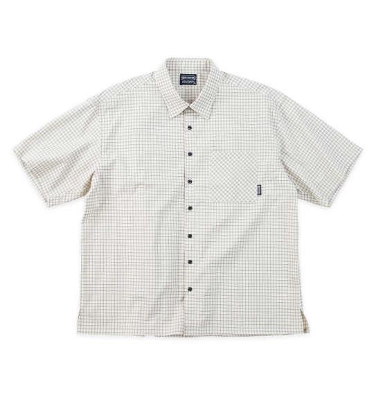 【max8】大きいサイズ メンズ OUTDOOR PRODUCTS ブロードチェック レギュラーカラー 半袖 シャツ アイボリー系 1257-5211-1 3L 4L 5L 6L 7L 8L