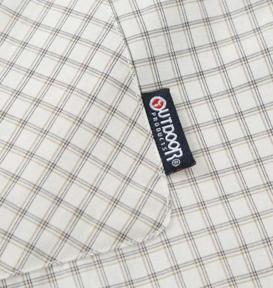 【max8】大きいサイズ メンズ OUTDOOR PRODUCTS ブロードチェック レギュラーカラー 半袖 シャツ アイボリー系 1257-5211-1 3L 4L 5L 6L 7L 8L