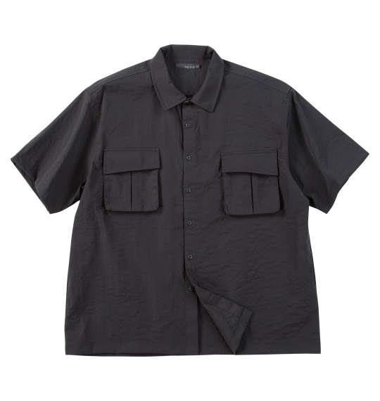 【max8】大きいサイズ メンズ Mc.S.P ポリストレッチ ミリタリー 半袖 シャツ ブラック 1277-5238-2 3L 4L 5L 6L 7L 8L