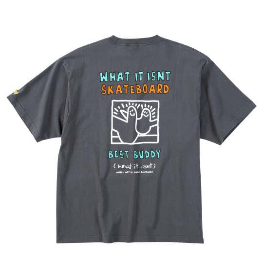 【max8】大きいサイズ メンズ (What it isNt) 天竺プリント 半袖 Tシャツ チャコール 1278-5299-2 3L 4L 5L 6L 8L