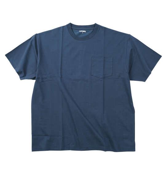 【max8】大きいサイズ メンズ ヒヤロン 接触冷感 ポケット付 半袖 Tシャツ ネイビー 1278-5505-2 3L 4L 5L 6L 7L 8L