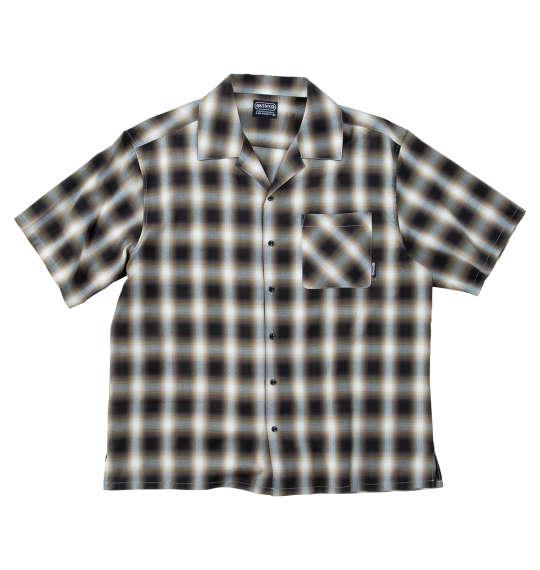 大きいサイズ メンズ OUTDOOR PRODUCTS ブロードチェック オープンカラー 半袖 シャツ ブラック系 1257-5210-2 3L 4L 5L 6L 7L 8L