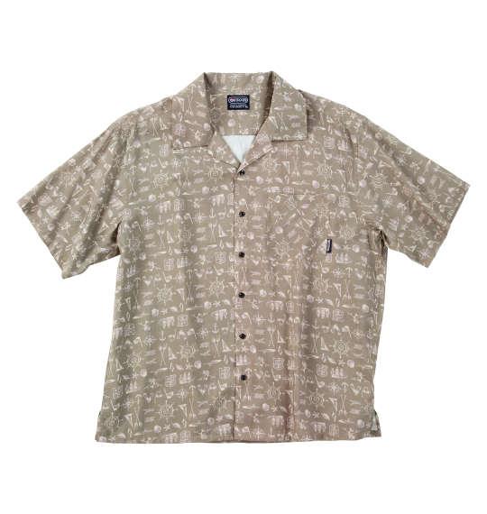 【max8】大きいサイズ メンズ OUTDOOR PRODUCTS ブロード オープンカラー 半袖 シャツ カーキ系 1257-5212-2 3L 4L 5L 6L 7L 8L