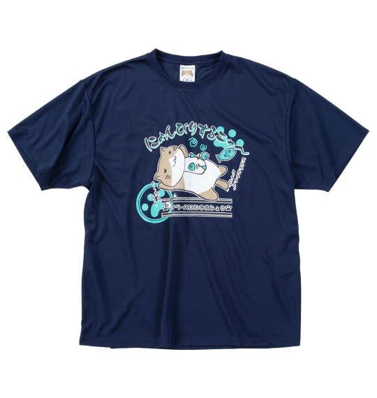 大きいサイズ メンズ NECOBUCHI-SAN DRY ハニカムメッシュ 半袖 Tシャツ ネイビー 1258-5225-1 3L 4L 5L 6L 8L