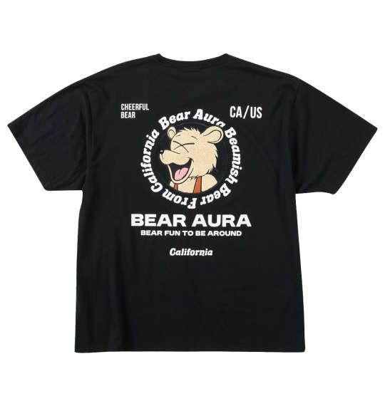 大きいサイズ メンズ Bear Aura T/C 天竺 サガラ刺繍 半袖 Tシャツ ブラック 1278-5208-2 3L 4L 5L 6L 8L