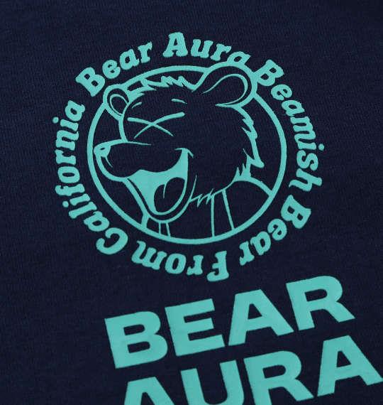 大きいサイズ メンズ Bear Aura T/C 天竺 サガラ刺繍 半袖 Tシャツ ネイビー 1278-5208-3 3L 4L 5L 6L 8L