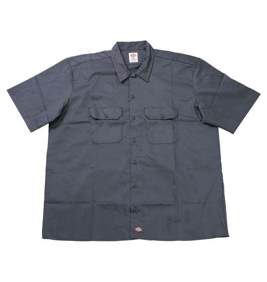 大きいサイズ メンズ DICKIES 1574 半袖 ワーク シャツ チャコール 1277-5200-4 2XL 3XL 4XL 5XL