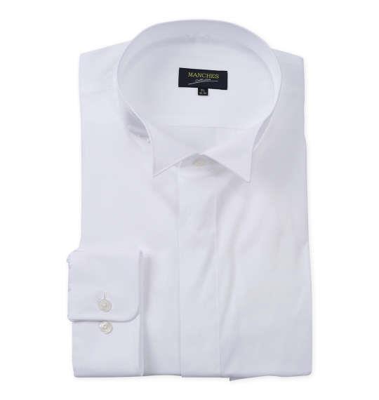 大きいサイズ メンズ MANCHES COLLECTION ウイングカラー 長袖 シャツ ホワイト 1277-5226-1 3L 4L 5L 6L 7L 8L 9L 10L