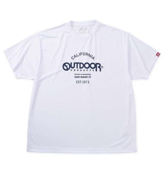 【max8】大きいサイズ メンズ OUTDOOR PRODUCTS DRYメッシュ 半袖 Tシャツ ホワイト 1258-5204-1 3L 4L 5L 6L 7L 8L