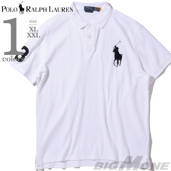 大きいサイズ メンズ POLO RALPH LAUREN ポロ ラルフローレン ビッグロゴ刺繍 鹿の子 半袖 ポロシャツ USA直輸入 710688969-003
