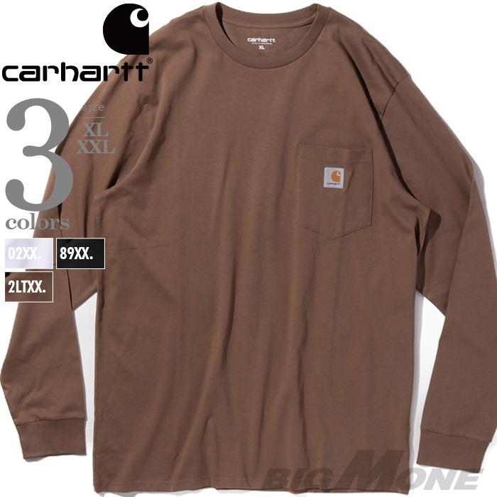 大きいサイズ メンズ CARHARTT カーハート 胸ポケット付き ロング Tシャツ USA直輸入 i030437
