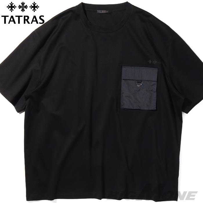 大きいサイズ メンズ TATRAS タトラス VENTO ヴェント オーバーサイズ 胸ポケット 半袖 Tシャツ 直輸入品 mtla25s8008-m
