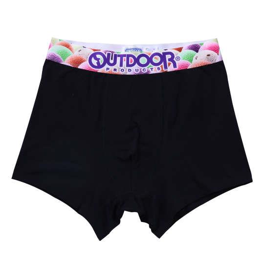 大きいサイズ メンズ OUTDOOR PRODUCTS 綿ベア天転写ゴムブラック ボクサーパンツ アイスクリーム×ブラック 1249-5265-3 3L 4L 5L 6L 7L 8L