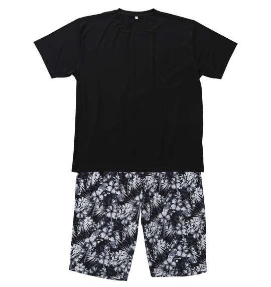 【max8】大きいサイズ メンズ Mc.S.P ベア天竺 半袖 Tシャツ + 六分丈 パンツ ブラック 1279-5215-2 3L 4L 5L 6L 7L 8L