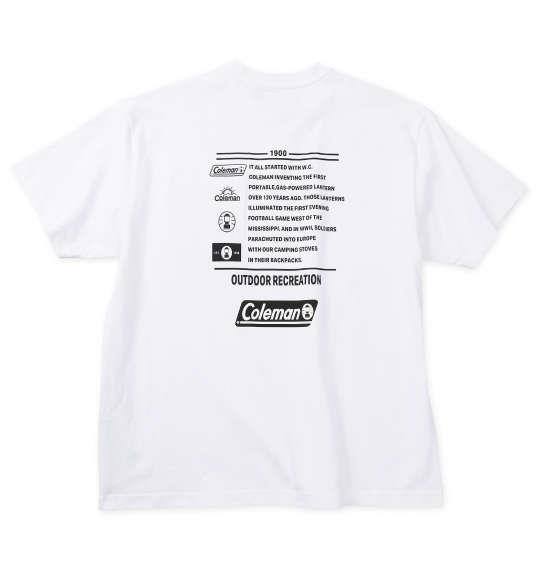 大きいサイズ メンズ Coleman USAコットン 半袖 Tシャツ ホワイト 1278-5515-1 3L 4L 5L 6L 8L