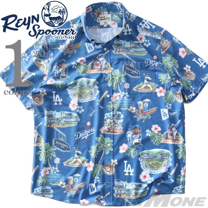 大きいサイズ メンズ REYN SPOONER レインスプーナー 半袖 ボタンダウン シャツ LOS ANGELES DODGERS USA直輸入 m679913125-1
