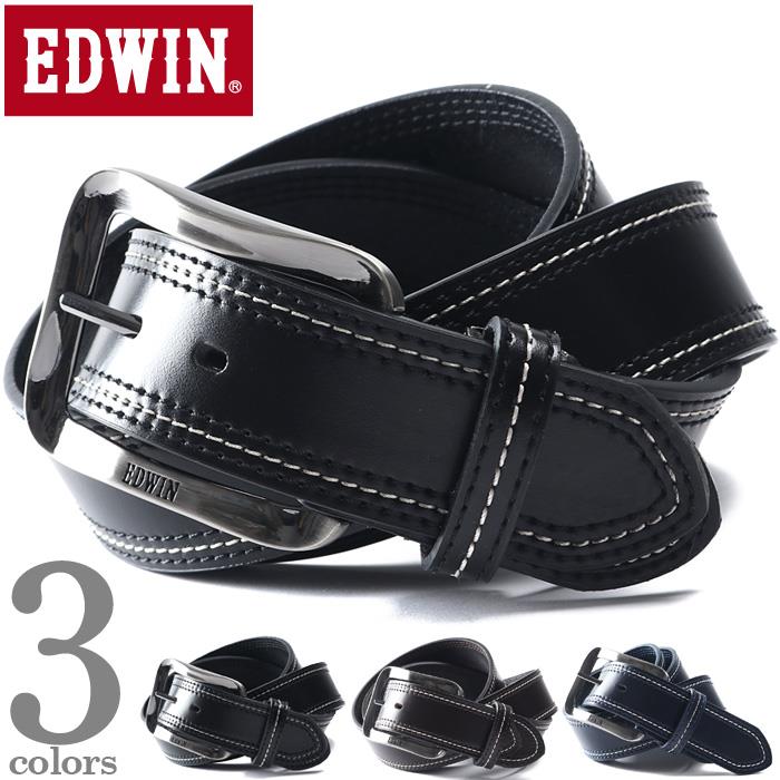 大きいサイズ メンズ EDWIN エドウィン トリプルステッチ レザー ベルト ロングサイズ 春夏新作 0111231