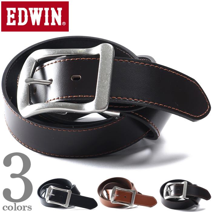 大きいサイズ メンズ EDWIN エドウィン シングルステッチ レザー ベルト ロングサイズ 春夏新作 0111232