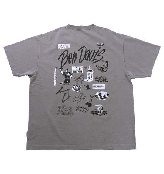 大きいサイズ メンズ BEN DAVIS バリアスモチーフ ヴィンテージ 半袖 Tシャツ ライトグレー 1278-5558-1 3L 4L 5L 6L