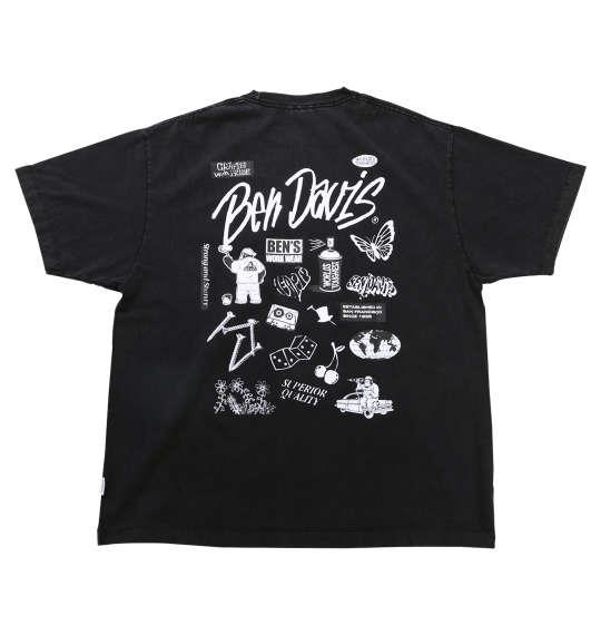 大きいサイズ メンズ BEN DAVIS バリアスモチーフ ヴィンテージ 半袖 Tシャツ ブラック 1278-5558-2 3L 4L 5L 6L