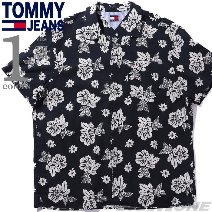 大きいサイズ メンズ TOMMY JEANS トミージーンズ 半袖 総柄プリント シャツ USA直輸入 dm0dm21351