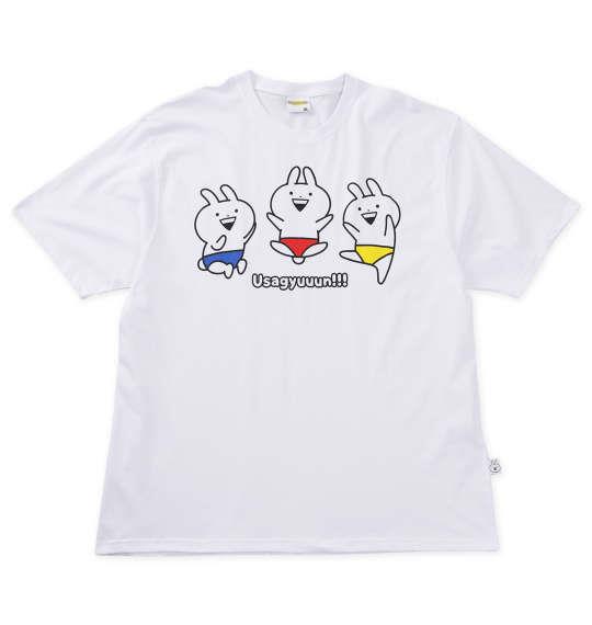 大きいサイズ メンズ うさぎゅーん! プリント 半袖 Tシャツ ホワイト 1278-5528-1 3L 4L 5L 6L 8L