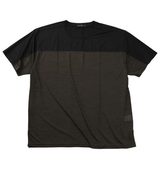 大きいサイズ メンズ EL.FO DRY クルーネック 切替 半袖 Tシャツ カーキ 1278-5704-2 3L 4L 5L 6L