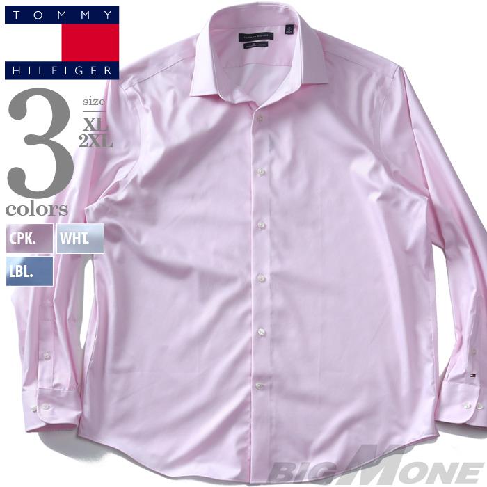 大きいサイズ メンズ TOMMY HILFIGER トミーヒルフィガー ワイドカラー 長袖 ワイシャツ USA直輸入 24n1981