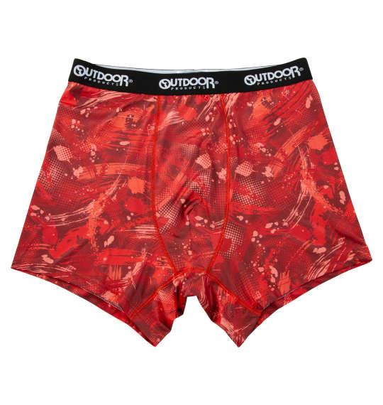大きいサイズ メンズ OUTDOOR PRODUCTS ポリエステルベア天スプラッシュ柄 ボクサーパンツ レッド 1249-5304-1 3L 4L 5L 6L 7L 8L