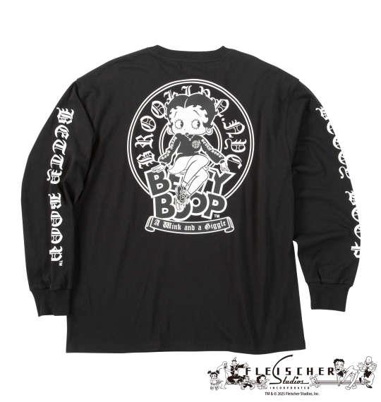 大きいサイズ メンズ BETTY BOOP 天竺プリント 長袖 Tシャツ ブラック 1278-5620-2 3L 4L 5L 6L