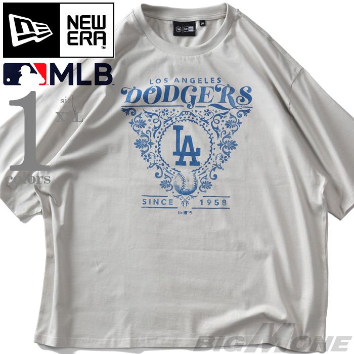 大きいサイズ メンズ NEW ERA ニューエラ MLB ドジャース 半袖 Tシャツ オーバーサイズ LA DODGERS MLB FLORAL GRAPHIC CREAM NEW ERA CAP USA直輸入 60667844