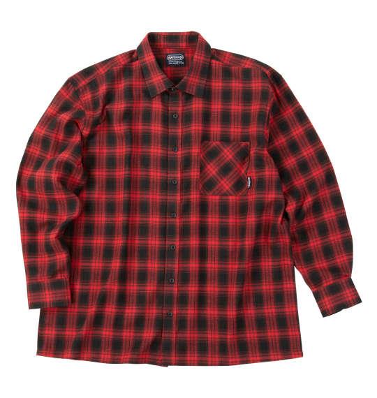 大きいサイズ メンズ OUTDOOR PRODUCTS ビエラチェック 長袖 シャツ レッド系 1257-5300-3 3L 4L 5L 6L 8L