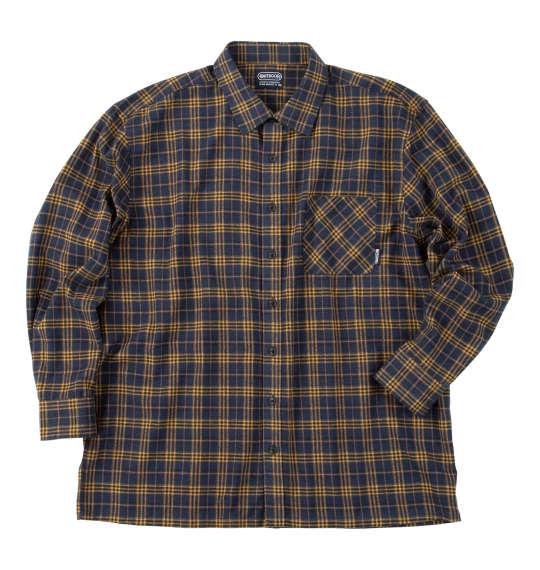 大きいサイズ メンズ OUTDOOR PRODUCTS ビエラチェック 長袖 シャツ イエロー系 1257-5300-5 3L 4L 5L 6L 8L