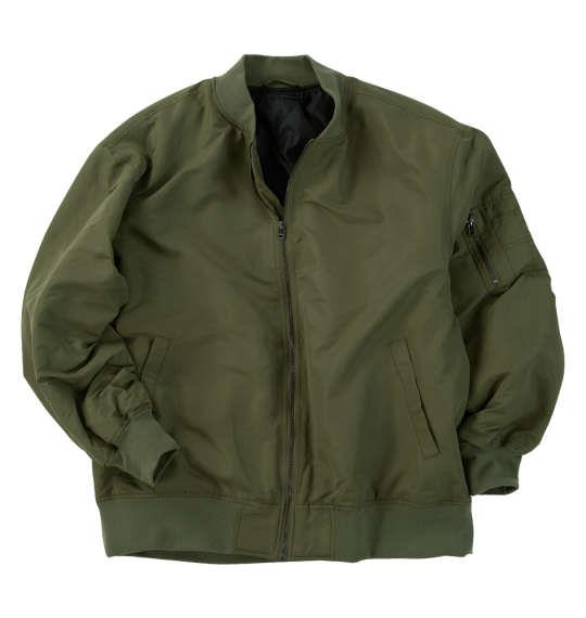 大きいサイズ メンズ Mc.S.P ポリピーチ薄中綿 MA-1 ジャケット カーキ 1273-5330-1 3L 4L 5L 6L 7L 8L
