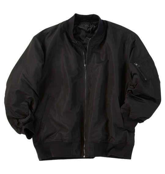 大きいサイズ メンズ Mc.S.P ポリピーチ薄中綿 MA-1 ジャケット ブラック 1273-5330-2 3L 4L 5L 6L 7L 8L