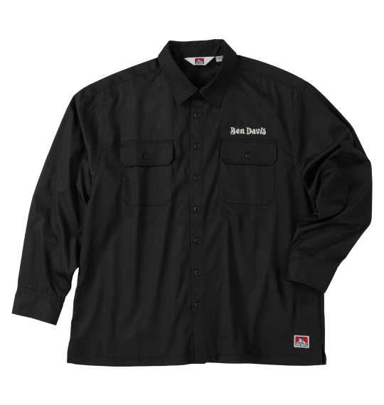 大きいサイズ メンズ BEN DAVIS 刺繍ツイル ワーク シャツ ブラック 1277-5305-2 3L 4L 5L 6L