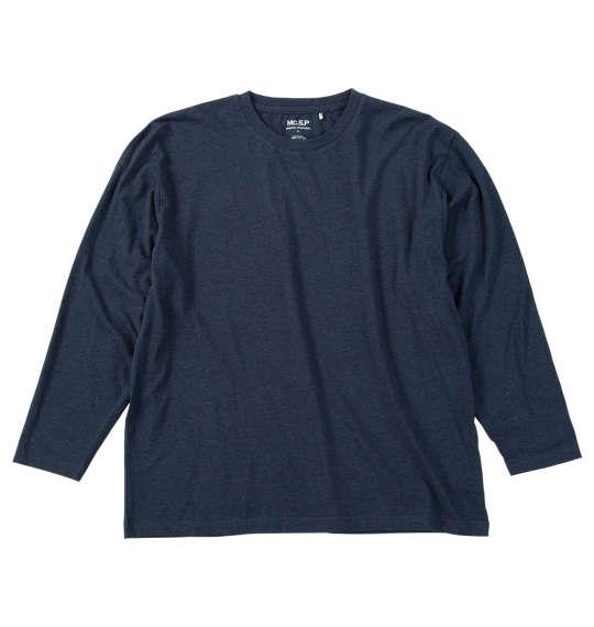 大きいサイズ メンズ Mc.S.P オーガニックコットン クルーネック 長袖 Tシャツ ネイビー杢 1278-5370-1 3L 4L 5L 6L 7L 8L
