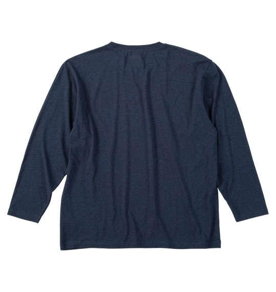 大きいサイズ メンズ Mc.S.P オーガニックコットン クルーネック 長袖 Tシャツ ネイビー杢 1278-5370-1 3L 4L 5L 6L 7L 8L