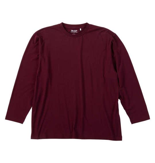 大きいサイズ メンズ Mc.S.P オーガニックコットン クルーネック 長袖 Tシャツ エンジ 1278-5370-4 3L 4L 5L 6L 7L 8L