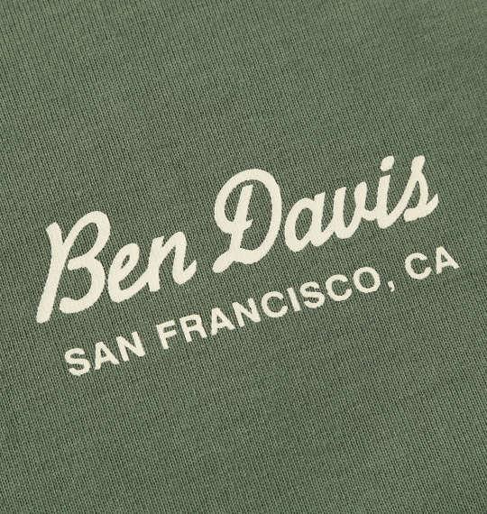 大きいサイズ メンズ BEN DAVIS スポンサードプリント 長袖 Tシャツ グリーングレー 1278-5610-1 3L 4L 5L 6L