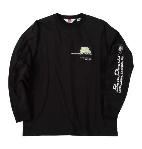 大きいサイズ メンズ BEN DAVIS バブルプリント 長袖 Tシャツ ブラック 1278-5611-2 3L 4L 5L 6L