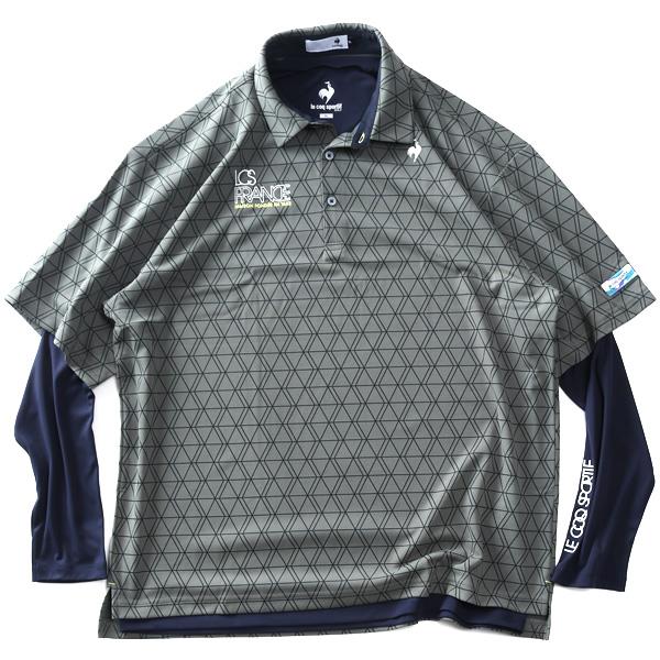 大きいサイズ メンズ LE COQ SPORTIF GOLF ルコックスポルティフ インナー付き 半袖 ポロシャツ ゴルフウェア ストレッチ 吸汗速乾 秋冬新作 lg5ftzb0m