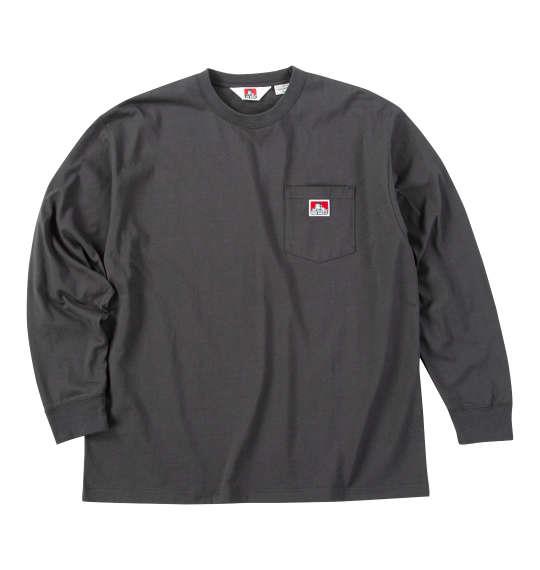 大きいサイズ メンズ BEN DAVIS ピスポケット付 長袖 Tシャツ チャコール 1278-4680-5 3L 4L 5L 6L