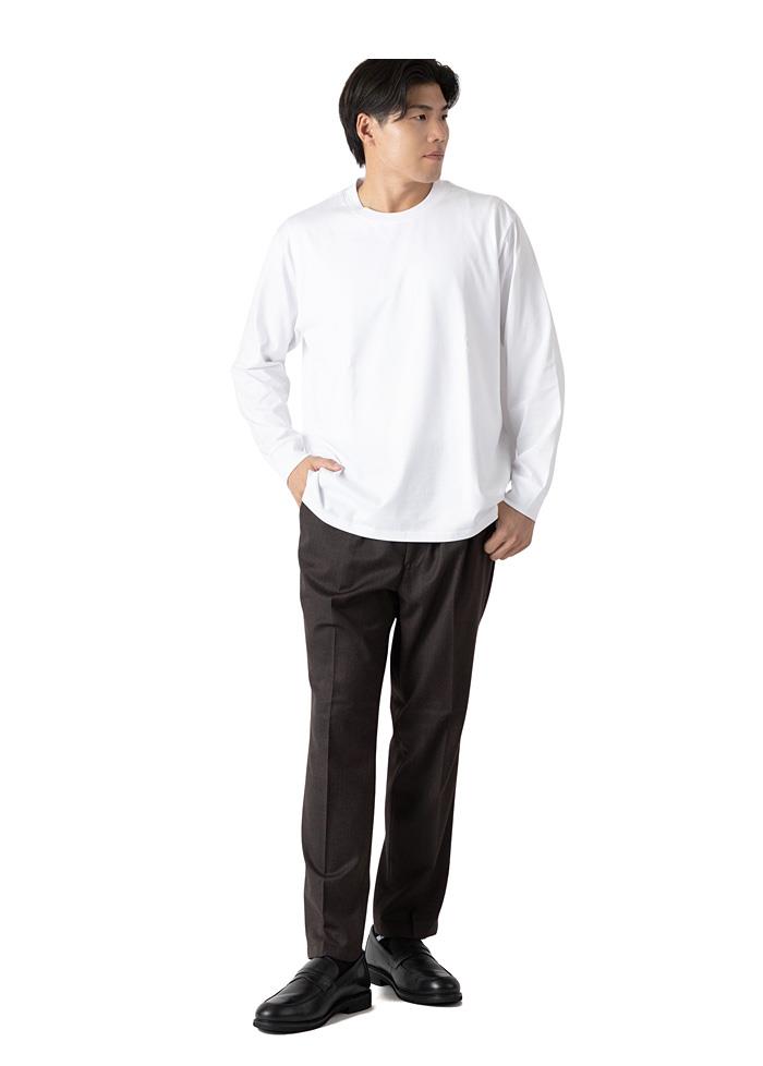 大きいサイズ メンズ DREAM MASTER シルケット加工 スーピマ 長袖 Tシャツ 襟高設計 秋冬新作 dm-t250407 【t2502】