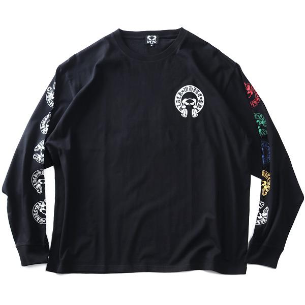 大きいサイズ メンズ B/W-PDJ RELAX アイコンパターン ロング Tシャツ 秋冬新作 595855k