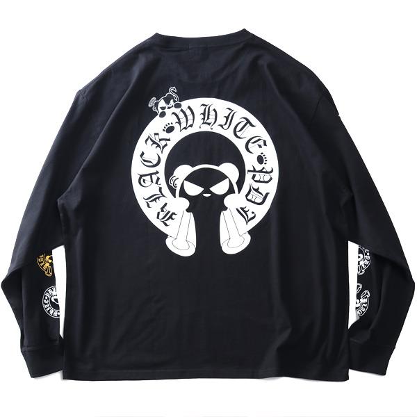 大きいサイズ メンズ B/W-PDJ RELAX アイコンパターン ロング Tシャツ 秋冬新作 595855k