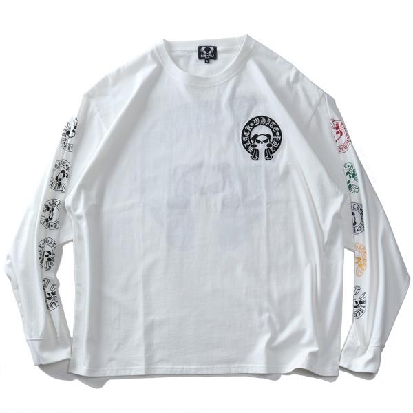 大きいサイズ メンズ B/W-PDJ RELAX アイコンパターン ロング Tシャツ 秋冬新作 595855k