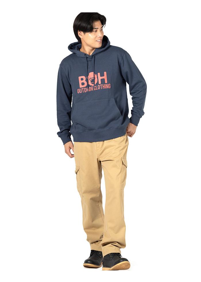 【fd1029】【max8】大きいサイズ メンズ BH ビィエイチ デカロゴ プルオーバー パーカー 秋冬新作 bh-sw250404 【t2503】