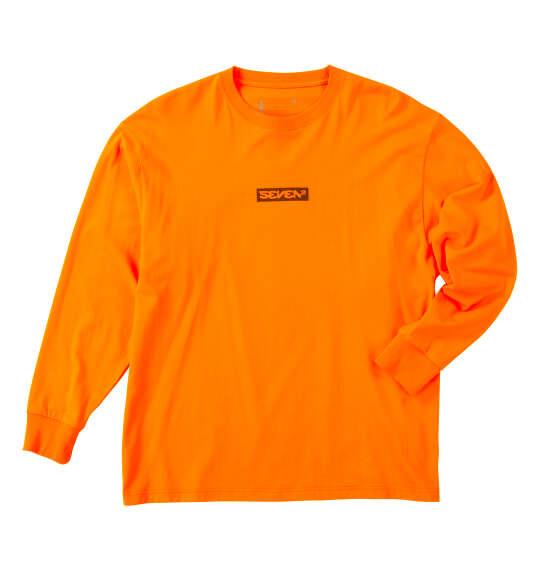 大きいサイズ メンズ SEVEN2 天竺 長袖 Tシャツ オレンジ 1268-5300-3 3L 4L 5L 6L 8L