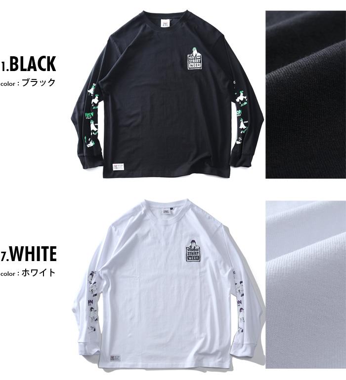 大きいサイズ メンズ VISION STREET WEAR ゴーストスケーター プリント ロング Tシャツ 秋冬新作 5705700 【t2502】